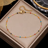 Wholesale Jewelry Vacation Star Moon Stainless Steel Artificial Gemstones Anklet