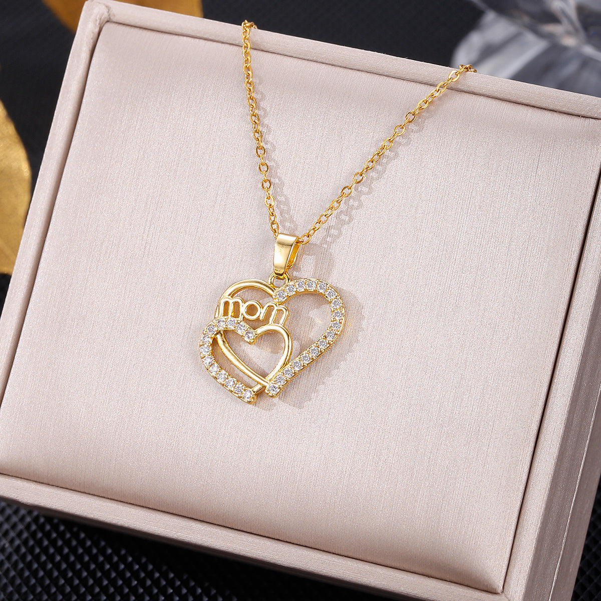 Elegant Letter Dreamcatcher Heart Shape Stainless Steel Plating Inlay Artificial Pearls Zircon Pendant Necklace