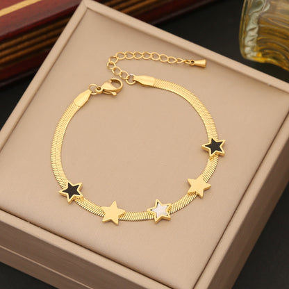 Wholesale Simple Style Commute Star Stainless Steel Plating Earrings Necklace