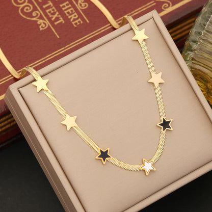 Wholesale Simple Style Commute Star Stainless Steel Plating Earrings Necklace