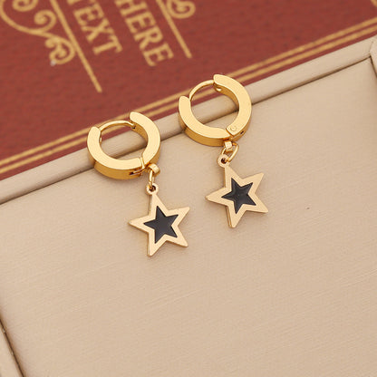 Wholesale Simple Style Commute Star Stainless Steel Plating Earrings Necklace