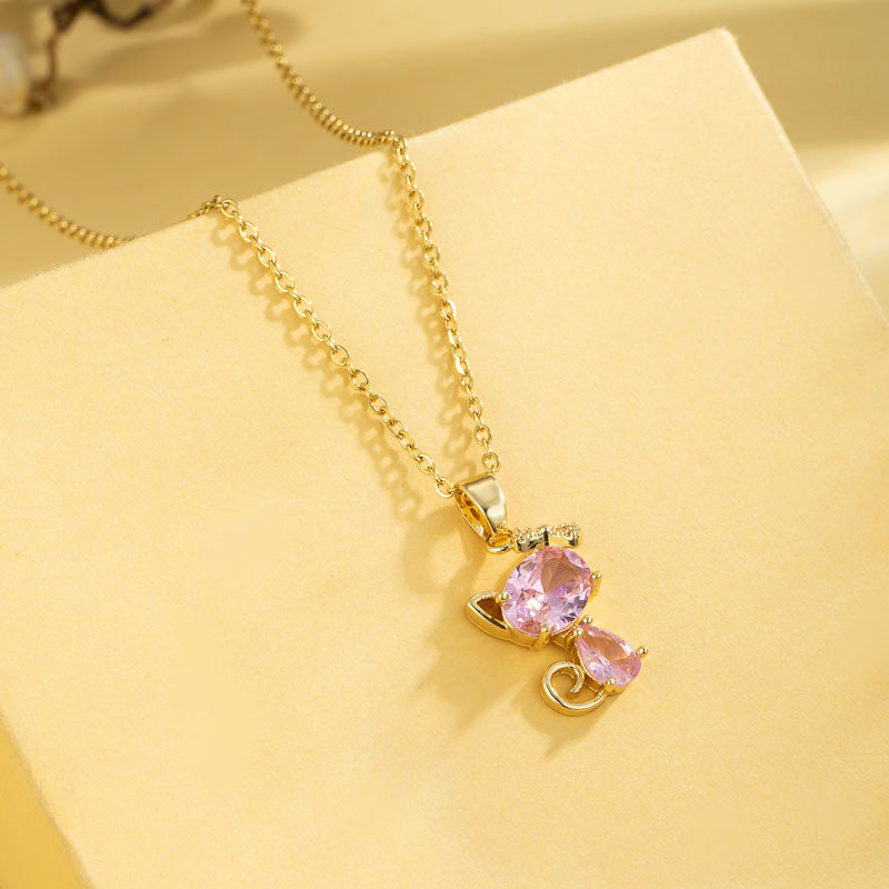 Casual Elegant Cross Heart Shape Flower Stainless Steel Titanium Steel Plating Inlay Zircon 18k Gold Plated Gold Plated Pendant Necklace