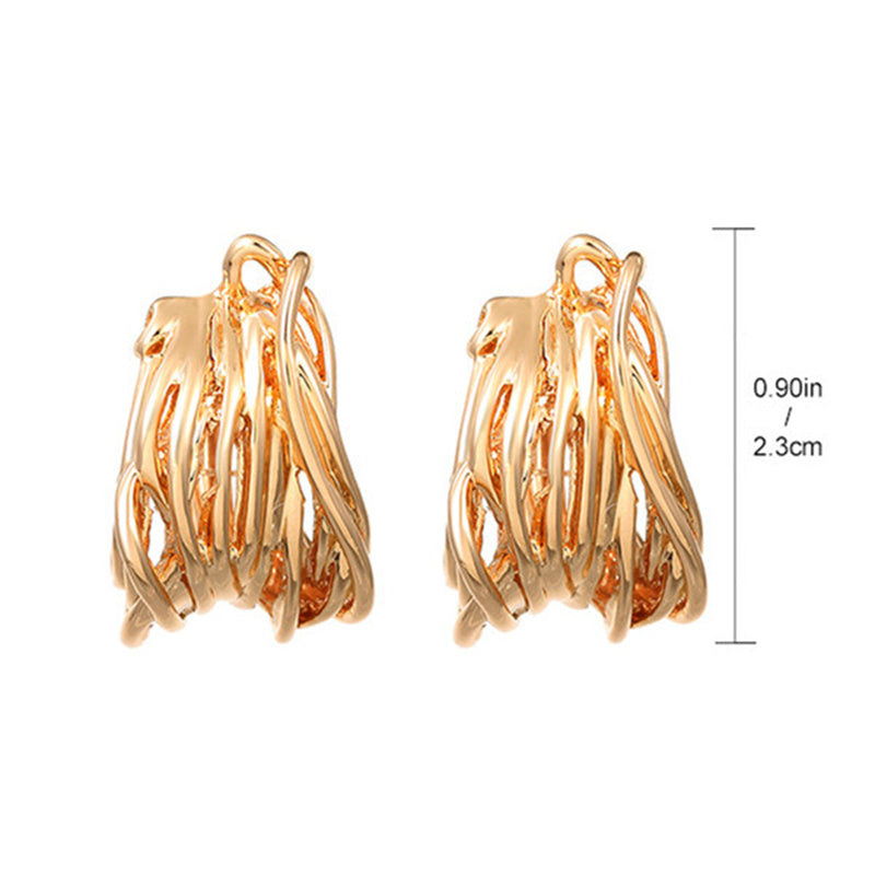 Simple Style Streetwear Solid Color Metal Copper Plating Hollow Out Inlay Zircon 18k Gold Plated Gold Plated Silver Plated Women's Earrings