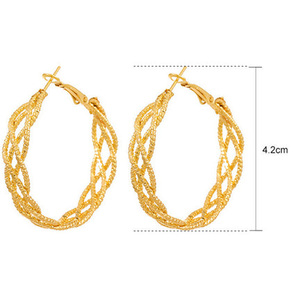 Simple Style Streetwear Solid Color Metal Copper Plating Hollow Out Inlay Zircon 18k Gold Plated Gold Plated Silver Plated Women's Earrings