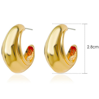 Simple Style Streetwear Solid Color Metal Copper Plating Hollow Out Inlay Zircon 18k Gold Plated Gold Plated Silver Plated Women's Earrings