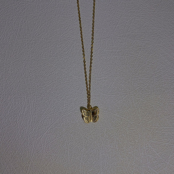 Simple Style Flower Butterfly Titanium Steel Plating Pendant Necklace