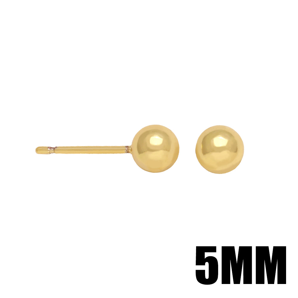 1 Pair Basic Simple Style Round Copper Plating 18k Gold Plated Ear Studs