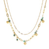 Vintage Style Heart Shape Arylic Titanium Steel Plating 14k Gold Plated Layered Necklaces