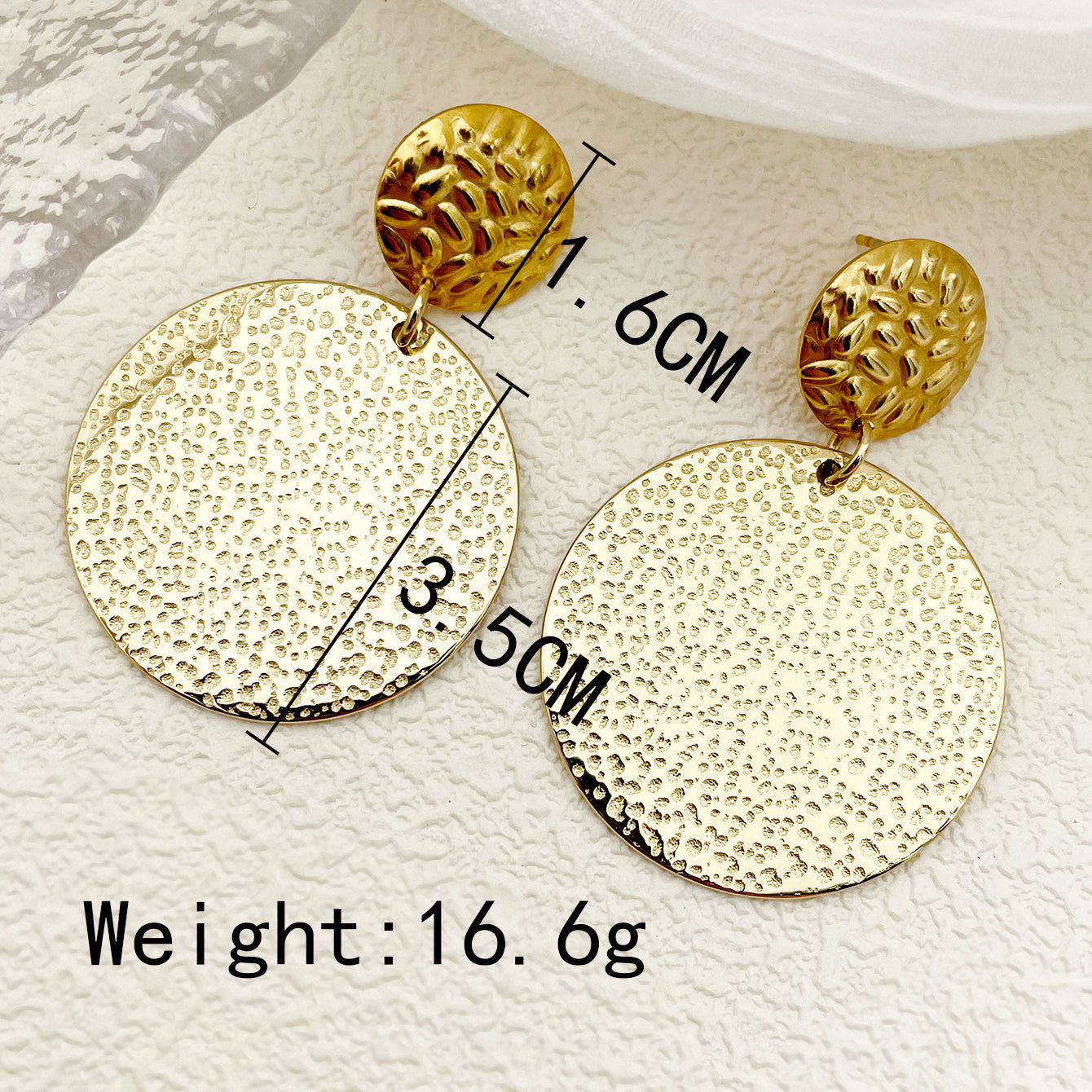 1 Pair Retro Simple Style Round Stainless Steel Polishing Plating Gold Plated Drop Earrings