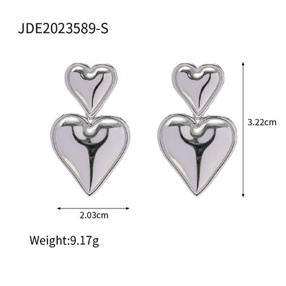 1 Pair Vintage Style C Shape U Shape Heart Shape Plating 304 Stainless Steel Imitation Pearl Earrings