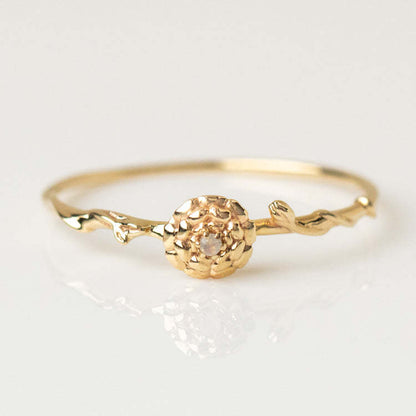 Elegant Glam Classic Style Flower Copper Plating Inlay Birthstone Gold Plated Rings