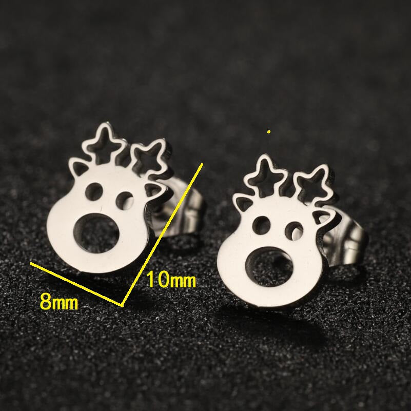 1 Pair Lady Animal Stainless Steel Irregular Plating Ear Studs