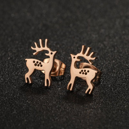 1 Pair Lady Animal Stainless Steel Irregular Plating Ear Studs