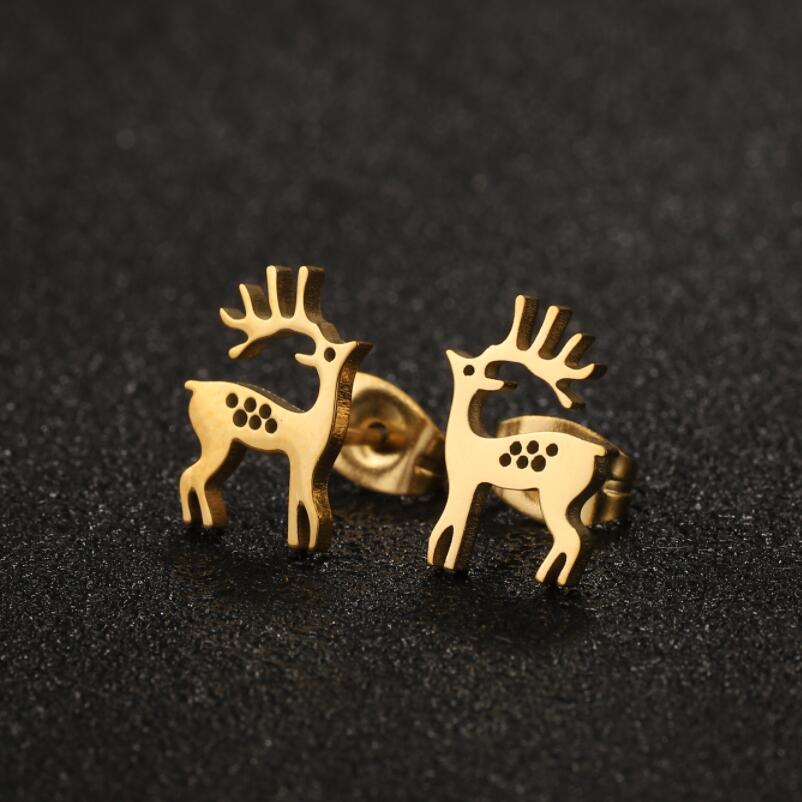 1 Pair Lady Animal Stainless Steel Irregular Plating Ear Studs