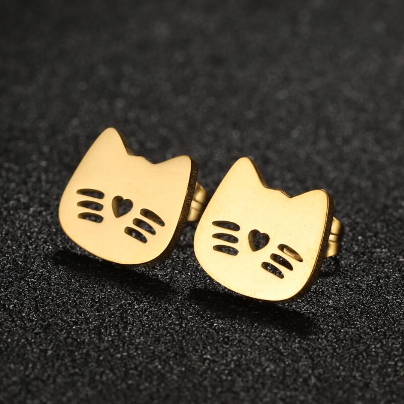 1 Pair Lady Animal Stainless Steel Irregular Plating Ear Studs