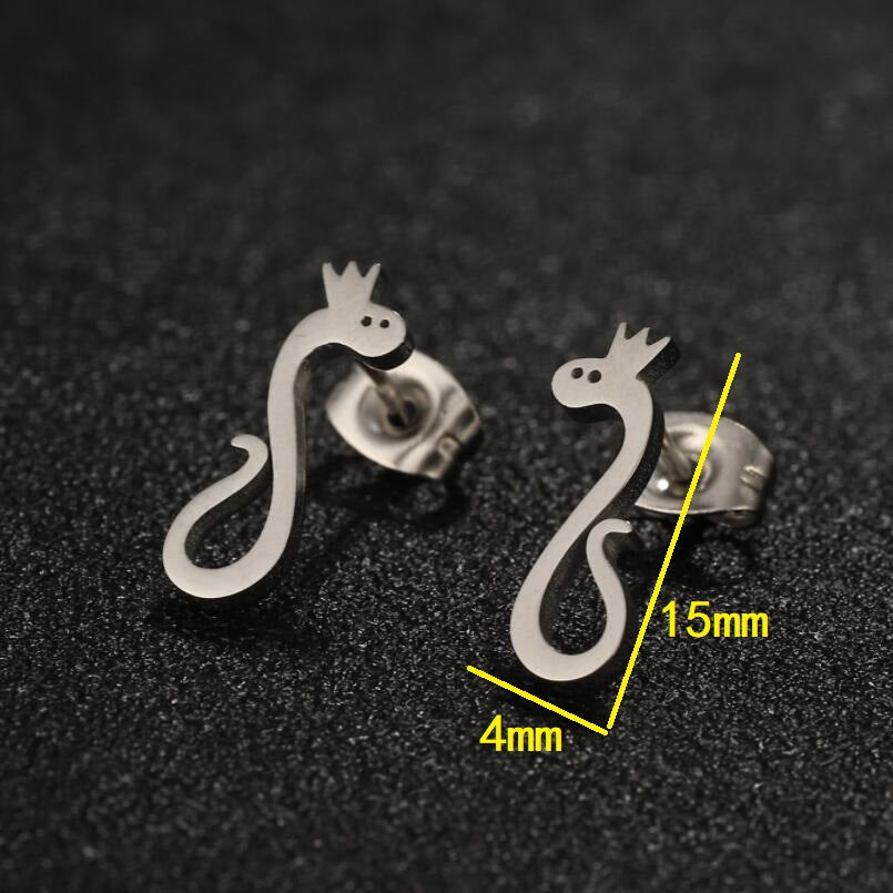 1 Pair Lady Animal Stainless Steel Irregular Plating Ear Studs