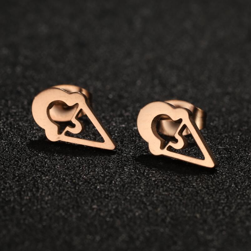 1 Pair Lady Heart Shape Butterfly Stainless Steel Irregular Plating Ear Studs