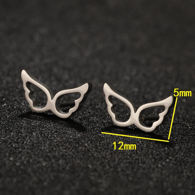 1 Pair Lady Heart Shape Butterfly Stainless Steel Irregular Plating Ear Studs