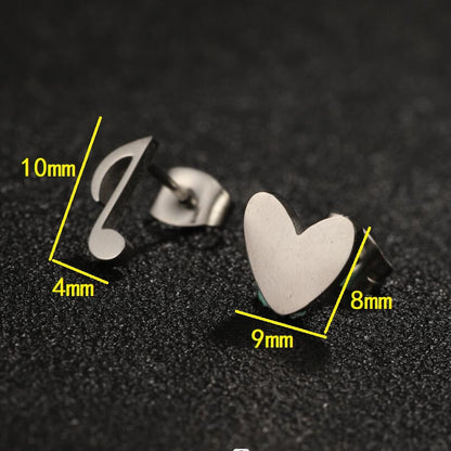 1 Pair Lady Heart Shape Butterfly Stainless Steel Irregular Plating Ear Studs