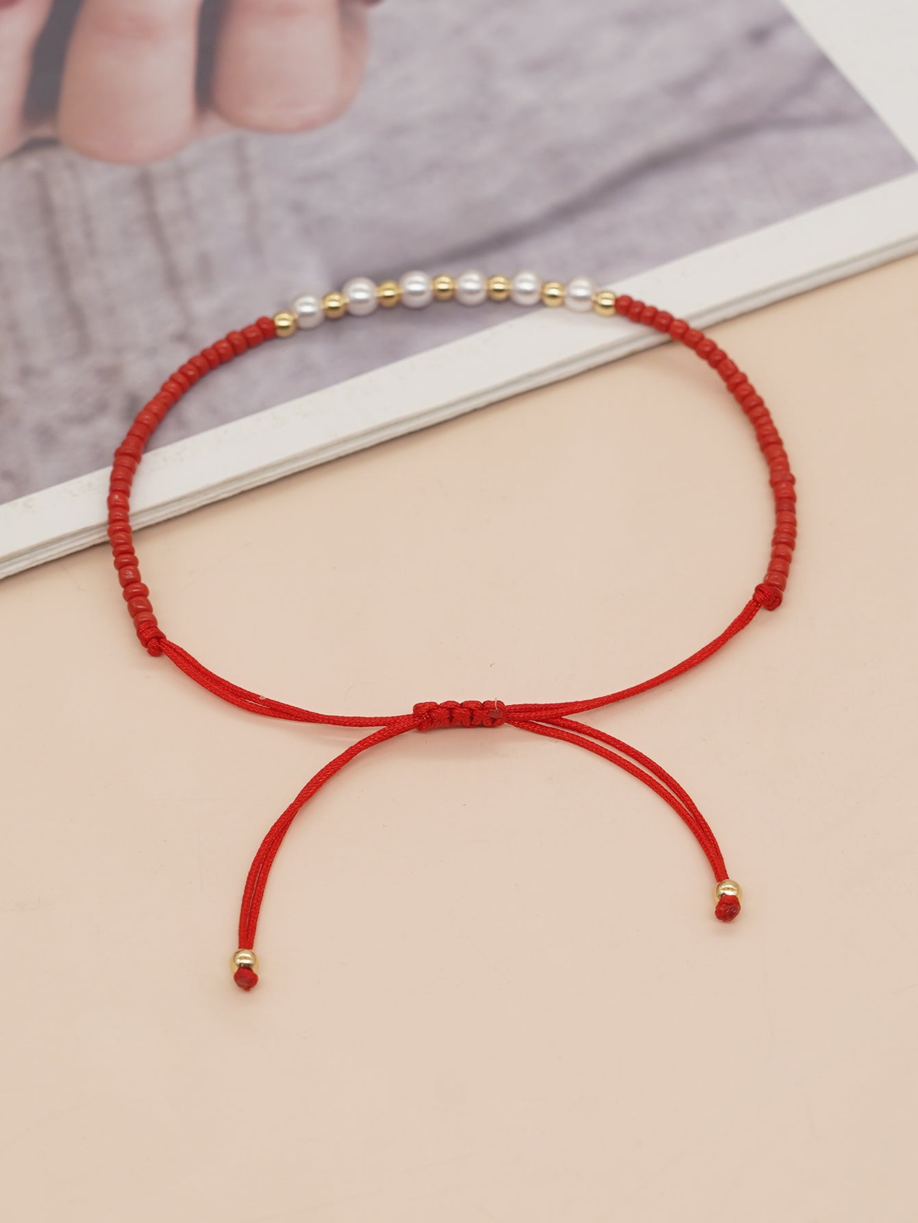 Simple Style Round Beaded Imitation Pearl Copper Wholesale Bracelets