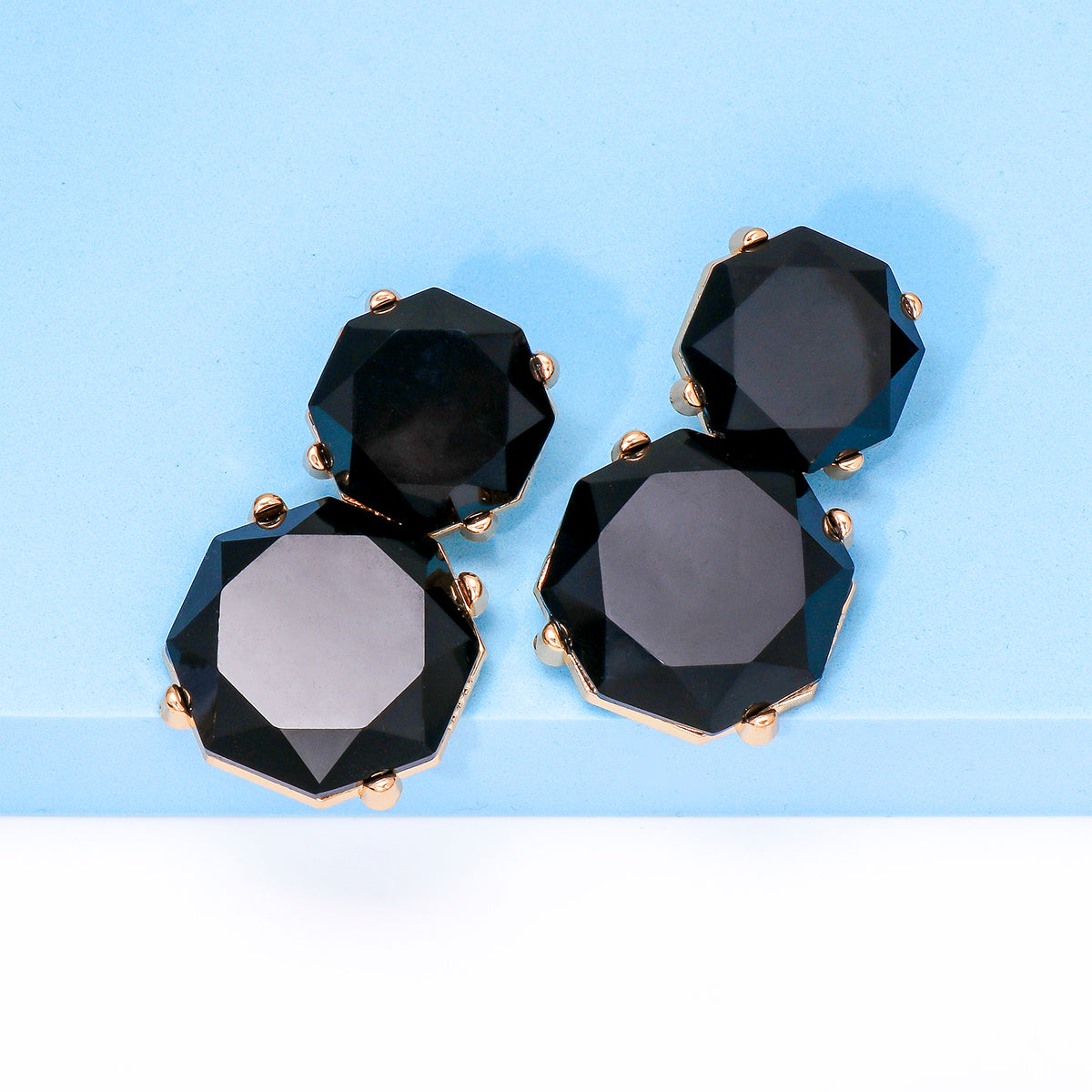 1 Pair Ig Style Round Inlay Alloy Resin Drop Earrings