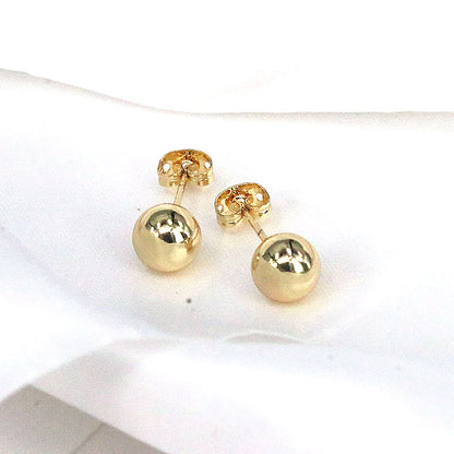 1 Pair Simple Style Round Plating Copper Gold Plated Ear Studs