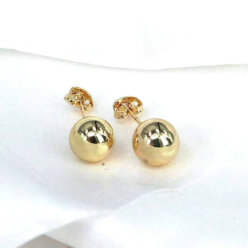 1 Pair Simple Style Round Plating Copper Gold Plated Ear Studs