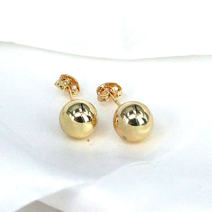 1 Pair Simple Style Round Plating Copper Gold Plated Ear Studs