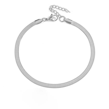 Basic Classic Style Solid Color Titanium Steel Women's Anklet