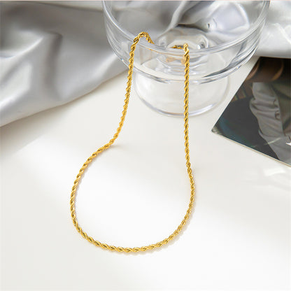 Casual Lady Solid Color Titanium Steel Plating 18k Gold Plated Necklace