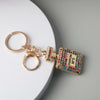 Fashion Perfume Bottle Alloy Inlay Rhinestones Women'S Bag Pendant Keychain 1 Piece