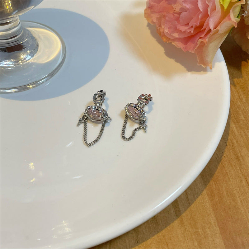 Simple Style Commute Heart Shape Alloy Inlay Zircon Women's Earrings