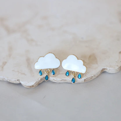 Simple Style Clouds Arylic Inlay Crystal Women's Drop Earrings