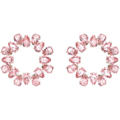 Glam Circle Water Droplets Alloy Inlay Artificial Crystal Women's Earrings