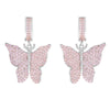 1 Pair Elegant Butterfly Copper Inlay Zircon Earrings