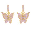 1 Pair Elegant Butterfly Copper Inlay Zircon Earrings