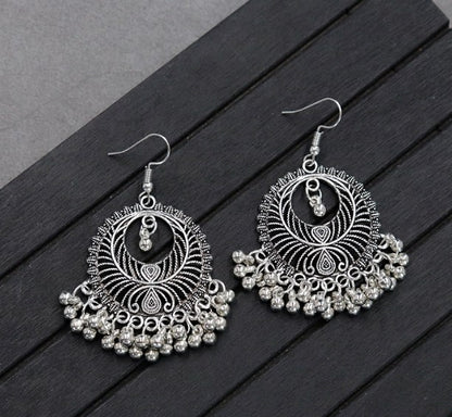 Retro Round Alloy Inlay Turquoise Women's Drop Earrings