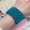 Casual Simple Style Solid Color Flower Wood Stoving Varnish Women's Bracelets