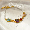 Lady Solid Color Copper Irregular Inlay Zircon Bracelets Necklace