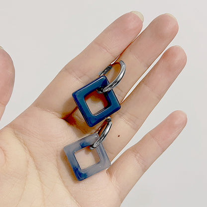 Simple Style Square Stainless Steel Plating Earrings 1 Pair