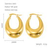 1 Pair Retro Solid Color Plating Stainless Steel 18k Gold Plated Earrings