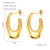 1 Pair Retro Solid Color Plating Stainless Steel 18k Gold Plated Earrings