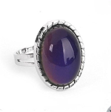 Retro Lady Oval Eye Alloy Inlay Artificial Gemstones Women's Open Ring