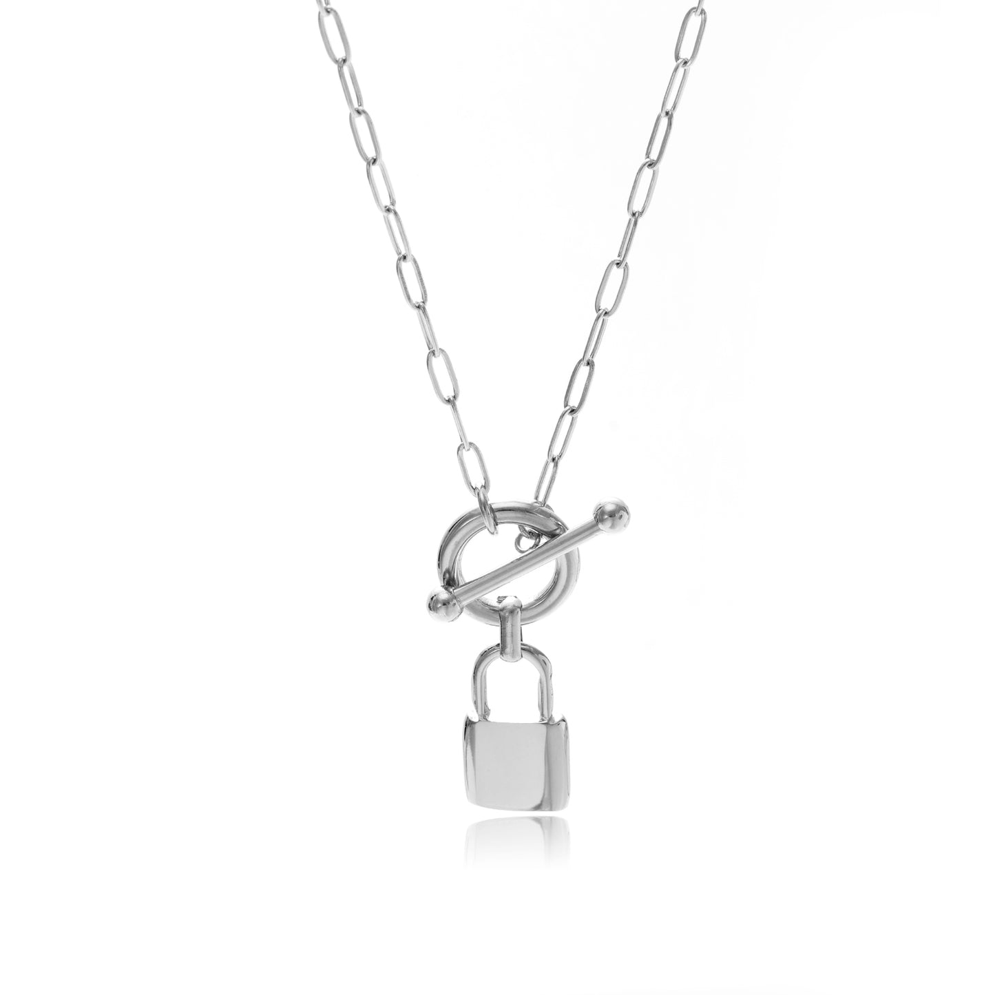 Streetwear Lock Stainless Steel Pendant Necklace