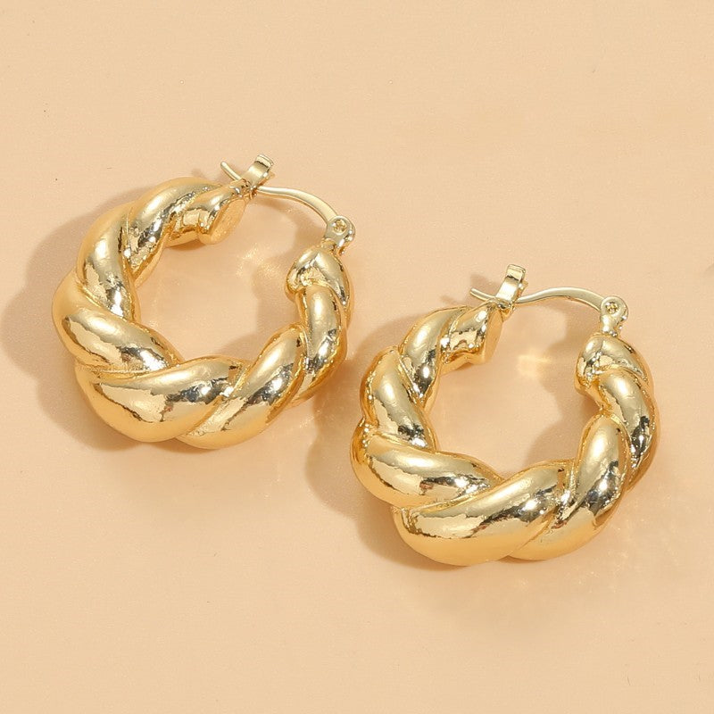 1 Pair Simple Style U Shape Plating Copper 14k Gold Plated Hoop Earrings