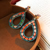 1 Pair Baroque Style Heart Shape Tassel Plating Inlay Copper Artificial Crystal Rhinestones Earrings