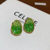 1 Pair Sweet Flower Inlay Copper Crystal Rhinestones Ear Studs