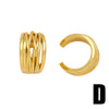 1 Pair Hip-hop Vintage Style C Shape Irregular Plating Copper 18k Gold Plated Ear Clips