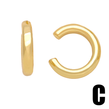 1 Pair Simple Style C Shape Plating Copper 18k Gold Plated Ear Clips