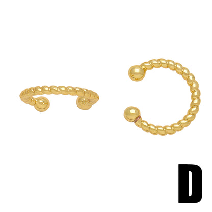 1 Pair Simple Style C Shape Plating Copper 18k Gold Plated Ear Clips